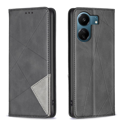 Rhombus Texture Magnetic Leather Phone Case, For Xiaomi Redmi Note 13 4G Global, For Xiaomi Redmi K70E, For Xiaomi Redmi Note 13, For Xiaomi Redmi 13C