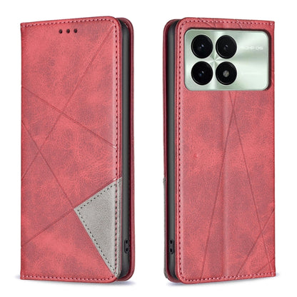 Rhombus Texture Magnetic Leather Phone Case, For Xiaomi Redmi Note 13 Pro+ 5G, For Xiaomi Redmi Note 13 Pro 5G, For Xiaomi 13T / 13T Pro / Redmi K60 Ultra, For Xiaomi Redmi K70 / K70 Pro