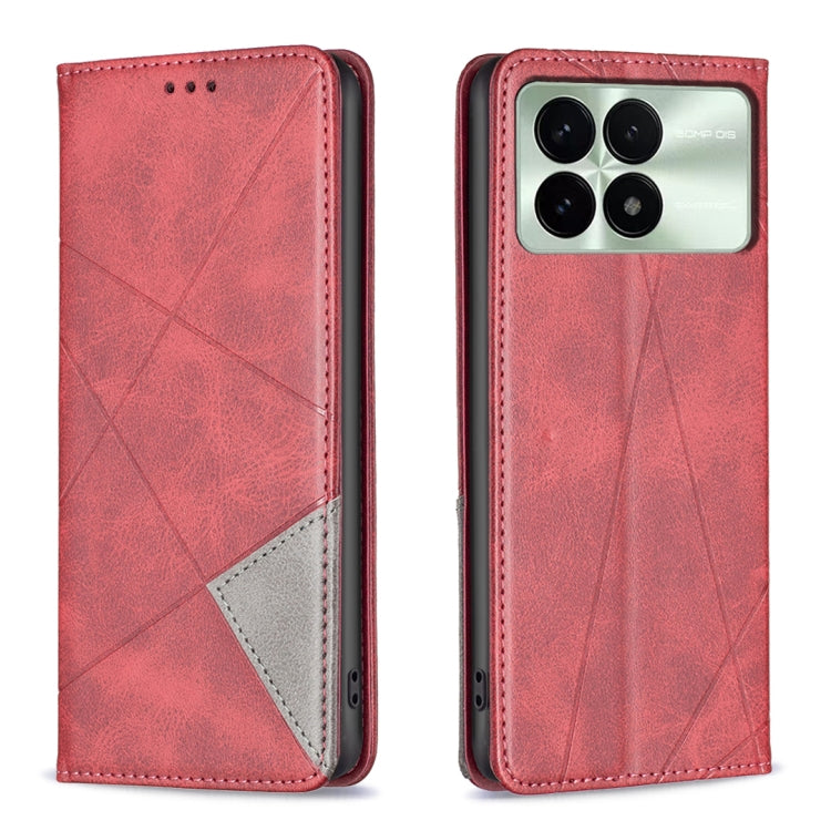 Rhombus Texture Magnetic Leather Phone Case, For Xiaomi Redmi Note 13 4G Global, For Xiaomi Redmi K70E, For Xiaomi Redmi Note 13, For Xiaomi Redmi 13C