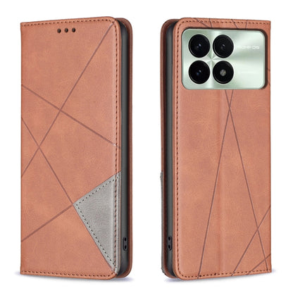 Rhombus Texture Magnetic Leather Phone Case, For Xiaomi Redmi Note 13 4G Global, For Xiaomi Redmi K70E, For Xiaomi Redmi Note 13, For Xiaomi Redmi 13C