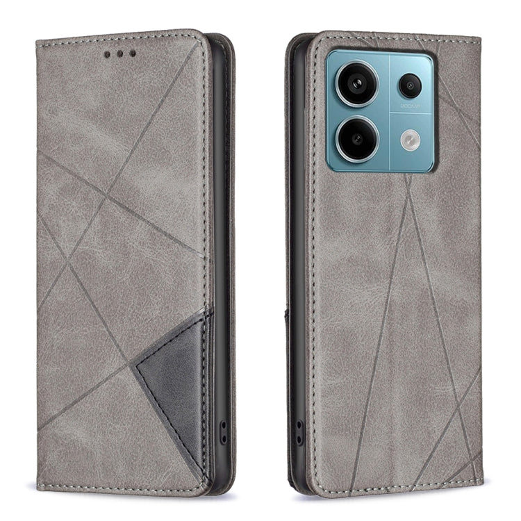 Rhombus Texture Magnetic Leather Phone Case, For Xiaomi Poco M6 4G / Redmi 13 4G, For Xiaomi Redmi Note 13 Pro 4G Global, For Xiaomi Poco M6 Pro 4G, For Xiaomi Redmi A3