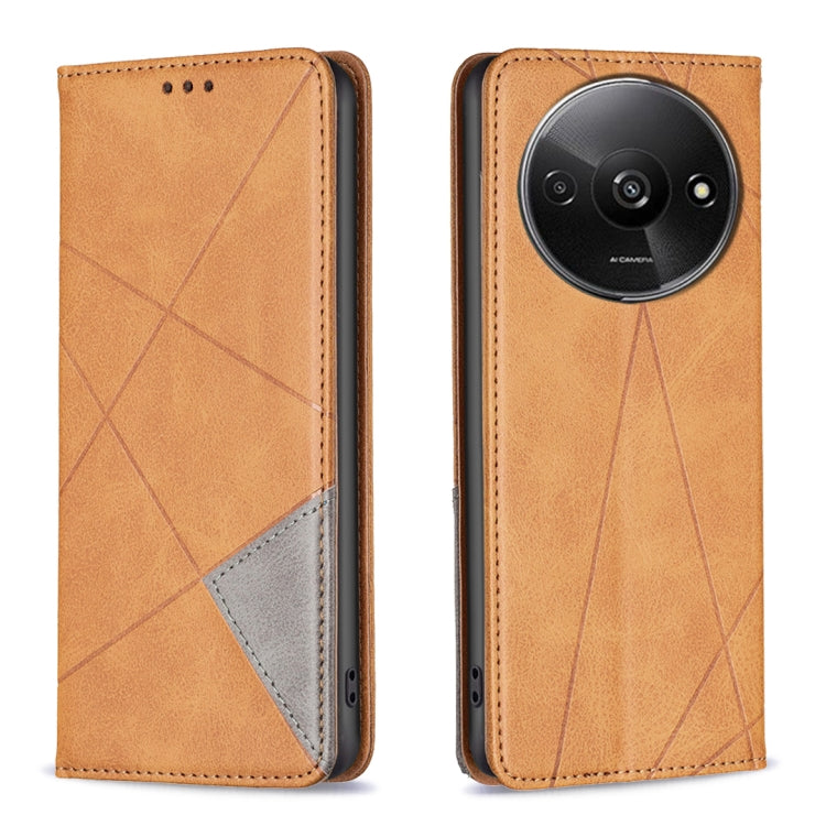 Rhombus Texture Magnetic Leather Phone Case, For Xiaomi Poco M6 4G / Redmi 13 4G, For Xiaomi Redmi Note 13 Pro 4G Global, For Xiaomi Poco M6 Pro 4G, For Xiaomi Redmi A3