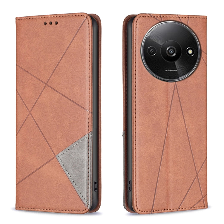 Rhombus Texture Magnetic Leather Phone Case, For Xiaomi Poco M6 4G / Redmi 13 4G, For Xiaomi Redmi Note 13 Pro 4G Global, For Xiaomi Poco M6 Pro 4G, For Xiaomi Redmi A3
