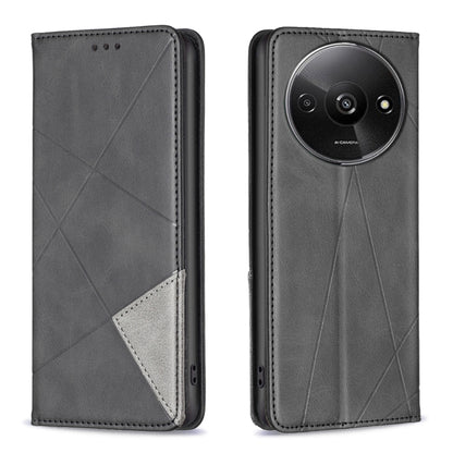Rhombus Texture Magnetic Leather Phone Case, For Xiaomi Poco M6 4G / Redmi 13 4G, For Xiaomi Redmi Note 13 Pro 4G Global, For Xiaomi Poco M6 Pro 4G, For Xiaomi Redmi A3