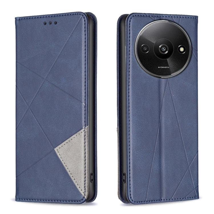 Rhombus Texture Magnetic Leather Phone Case, For Xiaomi Poco M6 4G / Redmi 13 4G, For Xiaomi Redmi Note 13 Pro 4G Global, For Xiaomi Poco M6 Pro 4G, For Xiaomi Redmi A3