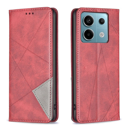 Rhombus Texture Magnetic Leather Phone Case, For Xiaomi Poco M6 4G / Redmi 13 4G, For Xiaomi Redmi Note 13 Pro 4G Global, For Xiaomi Poco M6 Pro 4G, For Xiaomi Redmi A3