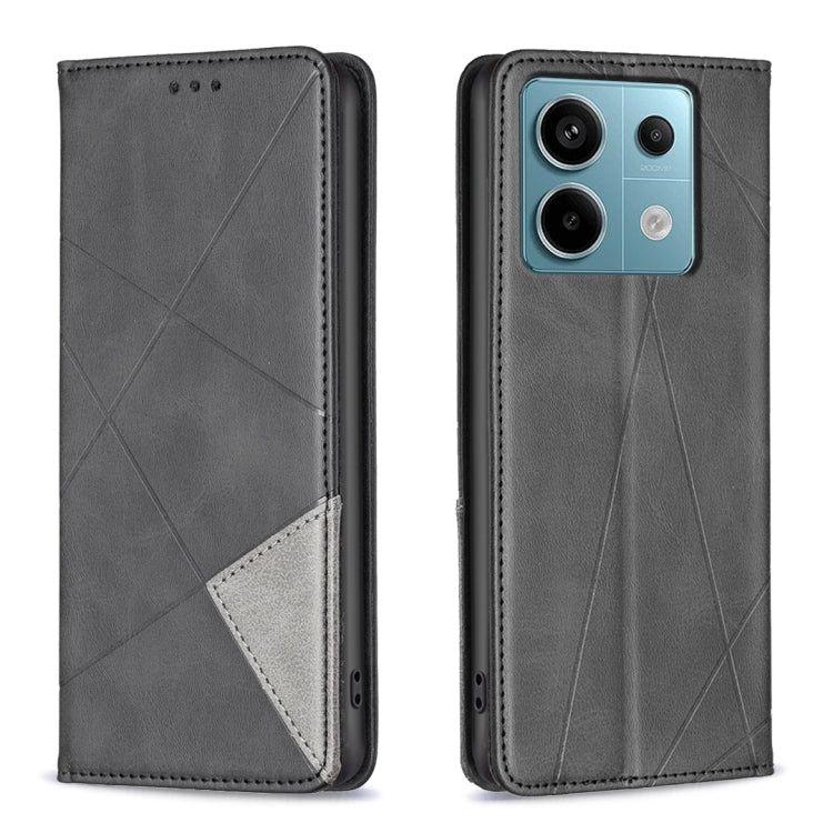 Rhombus Texture Magnetic Leather Phone Case, For Xiaomi Poco M6 4G / Redmi 13 4G, For Xiaomi Redmi Note 13 Pro 4G Global, For Xiaomi Poco M6 Pro 4G, For Xiaomi Redmi A3