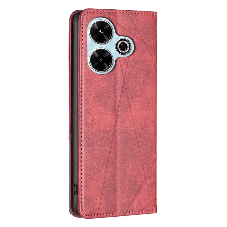 Rhombus Texture Magnetic Leather Phone Case, For Xiaomi Poco M6 4G / Redmi 13 4G, For Xiaomi Redmi Note 13 Pro 4G Global, For Xiaomi Poco M6 Pro 4G, For Xiaomi Redmi A3