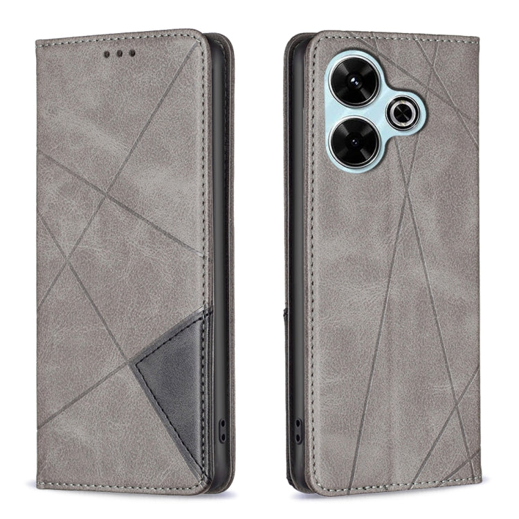 Rhombus Texture Magnetic Leather Phone Case, For Xiaomi Poco M6 4G / Redmi 13 4G, For Xiaomi Redmi Note 13 Pro 4G Global, For Xiaomi Poco M6 Pro 4G, For Xiaomi Redmi A3