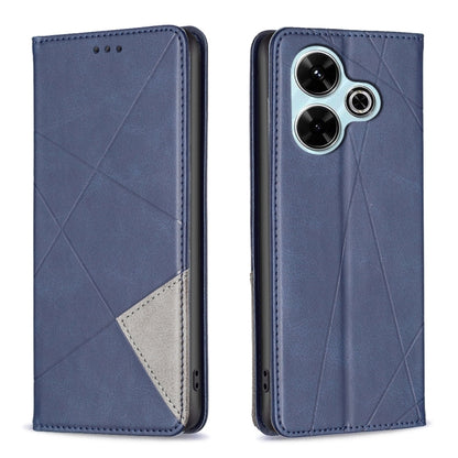 Rhombus Texture Magnetic Leather Phone Case, For Xiaomi Poco M6 4G / Redmi 13 4G, For Xiaomi Redmi Note 13 Pro 4G Global, For Xiaomi Poco M6 Pro 4G, For Xiaomi Redmi A3