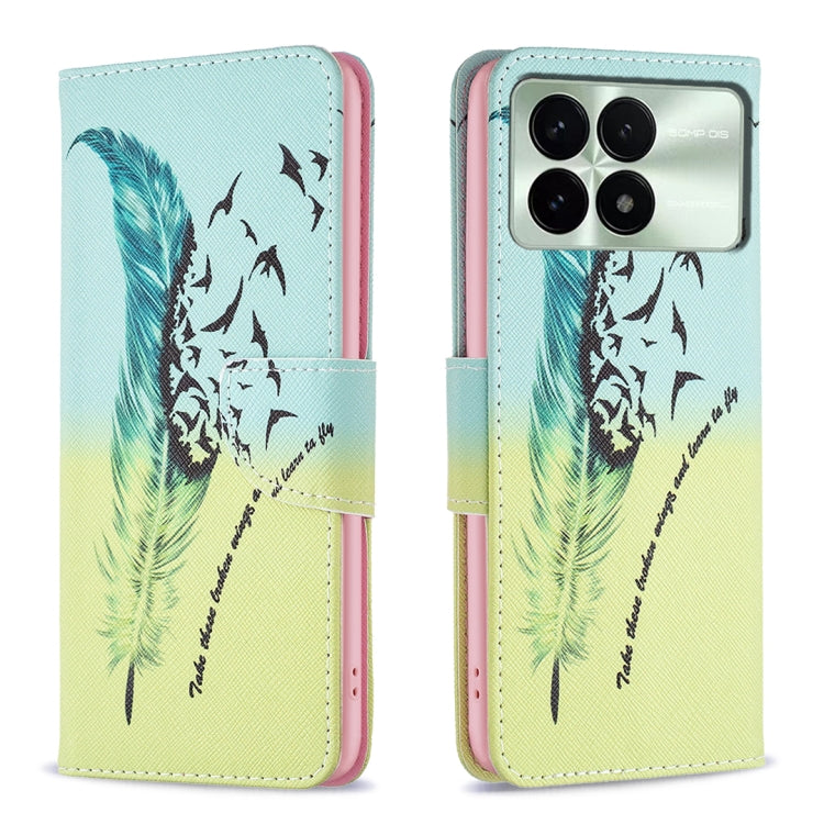 Colored Drawing Pattern Leather Phone Case, For Xiaomi Redmi K70 / K70 Pro