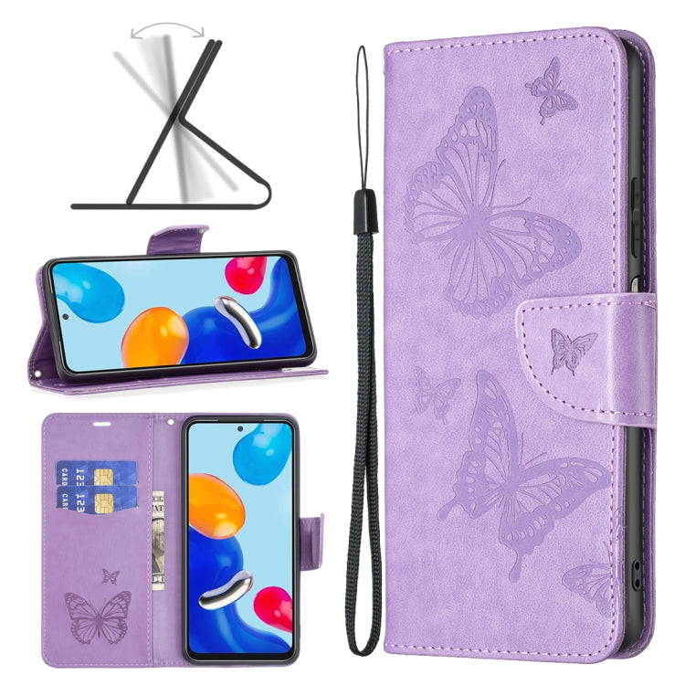 Two Butterflies Embossing Leather Phone Case, For Xiaomi Poco F5 5G / Redmi Note 12 Turbo, For Xiaomi Redmi Note 12S 4G / Note 11, For Xiaomi Civi 3 5G
