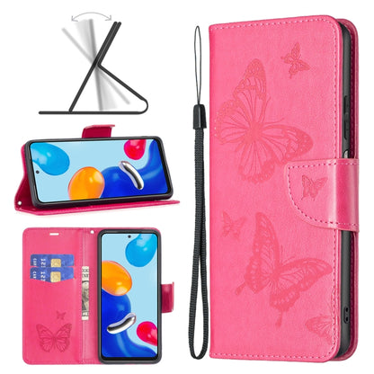 Two Butterflies Embossing Leather Phone Case, For Xiaomi Poco F5 5G / Redmi Note 12 Turbo, For Xiaomi Redmi Note 12S 4G / Note 11, For Xiaomi Civi 3 5G