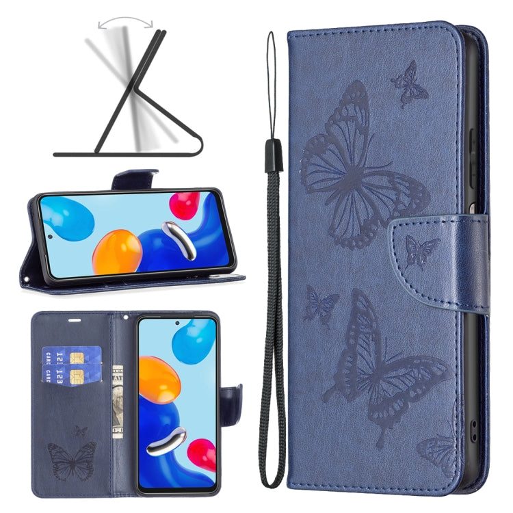Two Butterflies Embossing Leather Phone Case, For Xiaomi Poco F5 5G / Redmi Note 12 Turbo, For Xiaomi Redmi Note 12S 4G / Note 11, For Xiaomi Civi 3 5G