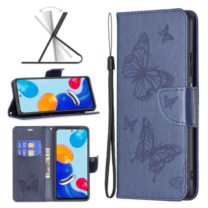 Two Butterflies Embossing Leather Phone Case, For Xiaomi Poco F5 5G / Redmi Note 12 Turbo, For Xiaomi Redmi Note 12S 4G / Note 11, For Xiaomi Civi 3 5G