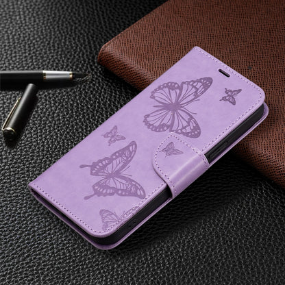 Two Butterflies Embossing Leather Phone Case, For Xiaomi Poco F5 5G / Redmi Note 12 Turbo, For Xiaomi Redmi Note 12S 4G / Note 11, For Xiaomi Civi 3 5G