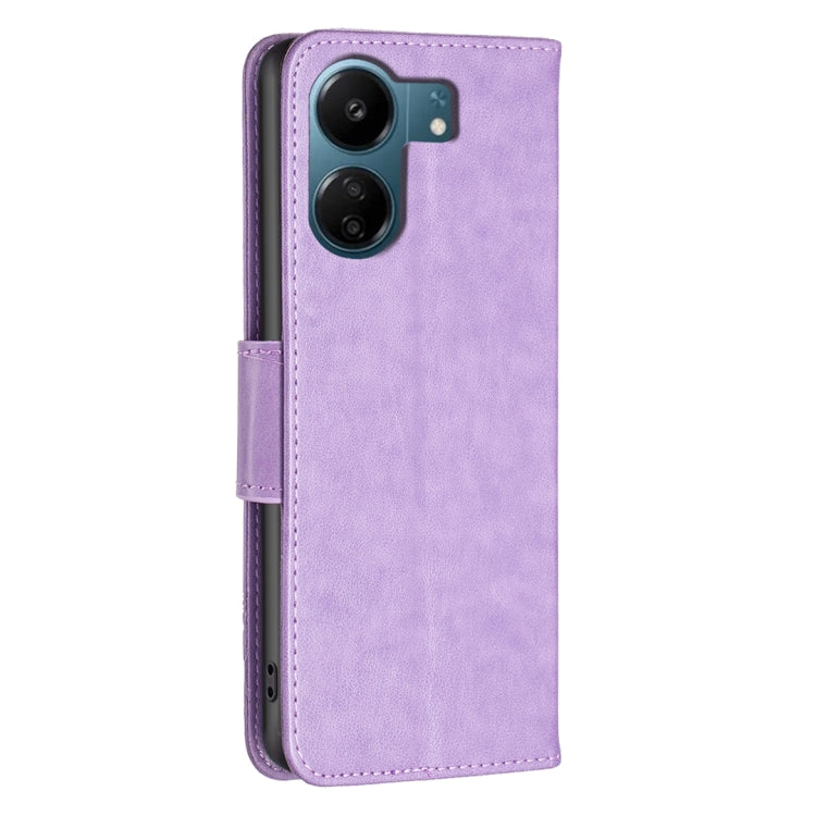 Two Butterflies Embossing Leather Phone Case, For Xiaomi Redmi 13C, For Xiaomi Redmi Note 13 Pro+ 5G, For Xiaomi Redmi Note 13 Pro 5G, For Xiaomi Redmi 12 4G