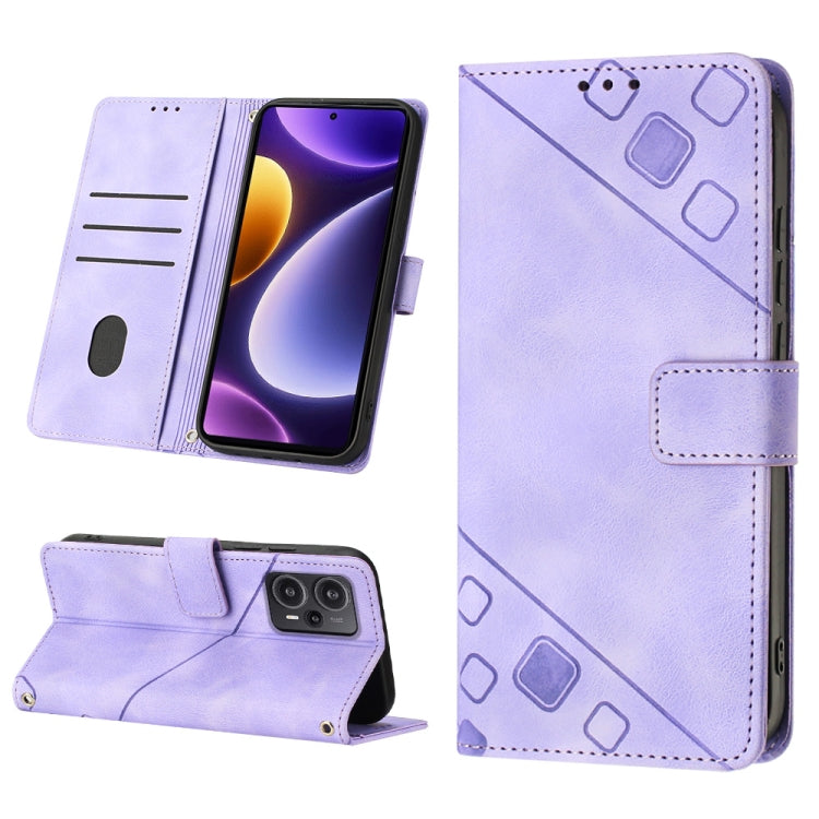 Skin Feel Embossed Leather Phone Case, For Xiaomi Redmi K70 / K70 Pro, For Xiaomi 13T, For Xiaomi Poco F5 5G/Redmi Note 12 Turbo, For Xiaomi Poco F5 Pro 5G/Redmi K60