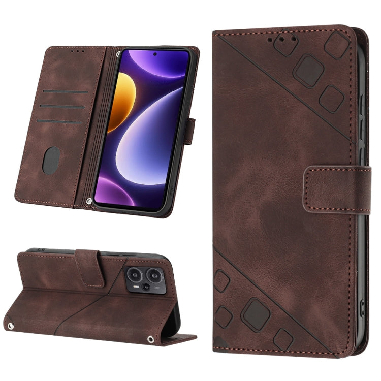 Skin Feel Embossed Leather Phone Case, For Xiaomi Redmi K70 / K70 Pro, For Xiaomi 13T, For Xiaomi Poco F5 5G/Redmi Note 12 Turbo, For Xiaomi Poco F5 Pro 5G/Redmi K60