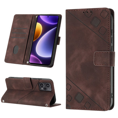 Skin Feel Embossed Leather Phone Case, For Xiaomi Redmi K70 / K70 Pro, For Xiaomi 13T, For Xiaomi Poco F5 5G/Redmi Note 12 Turbo, For Xiaomi Poco F5 Pro 5G/Redmi K60
