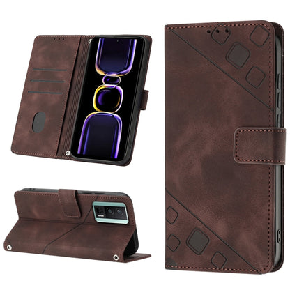 Skin Feel Embossed Leather Phone Case, For Xiaomi Redmi K70 / K70 Pro, For Xiaomi 13T, For Xiaomi Poco F5 5G/Redmi Note 12 Turbo, For Xiaomi Poco F5 Pro 5G/Redmi K60