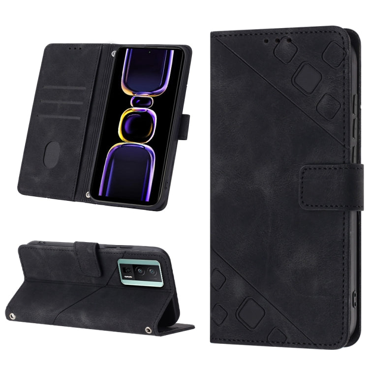 Skin Feel Embossed Leather Phone Case, For Xiaomi Redmi K70 / K70 Pro, For Xiaomi 13T, For Xiaomi Poco F5 5G/Redmi Note 12 Turbo, For Xiaomi Poco F5 Pro 5G/Redmi K60