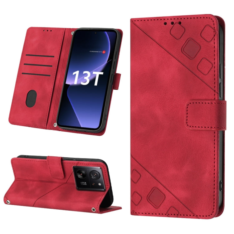 Skin Feel Embossed Leather Phone Case, For Xiaomi Redmi K70 / K70 Pro, For Xiaomi 13T, For Xiaomi Poco F5 5G/Redmi Note 12 Turbo, For Xiaomi Poco F5 Pro 5G/Redmi K60