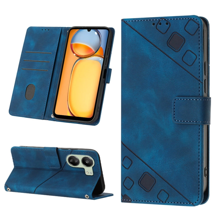 Skin Feel Embossed Leather Phone Case, For Xiaomi Redmi 13C, For Xiaomi Redmi Note 13 Pro+ 5G, For Xiaomi Redmi Note 13 Pro 5G Global, For Xiaomi Poco M6 Pro 5G / Redmi 12 4G / 5G