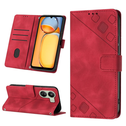 Skin Feel Embossed Leather Phone Case, For Xiaomi Redmi 13C, For Xiaomi Redmi Note 13 Pro+ 5G, For Xiaomi Redmi Note 13 Pro 5G Global, For Xiaomi Poco M6 Pro 5G / Redmi 12 4G / 5G