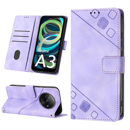 Skin Feel Embossed Leather Phone Case, For Xiaomi Poco F6, For Xiaomi Poco M6 Pro 4G, For Xiaomi Poco X6 Neo 5G Global, For Xiaomi Redmi A3