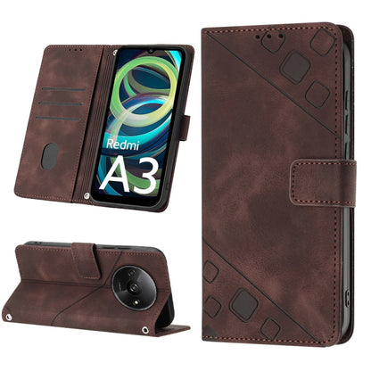Skin Feel Embossed Leather Phone Case, For Xiaomi Poco F6, For Xiaomi Poco M6 Pro 4G, For Xiaomi Poco X6 Neo 5G Global, For Xiaomi Redmi A3
