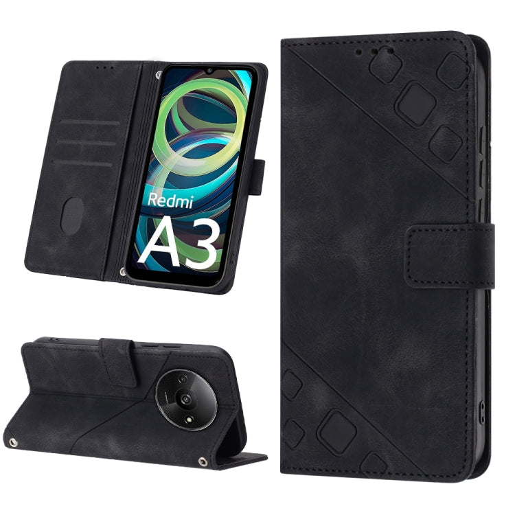 Skin Feel Embossed Leather Phone Case, For Xiaomi Poco F6, For Xiaomi Poco M6 Pro 4G, For Xiaomi Poco X6 Neo 5G Global, For Xiaomi Redmi A3