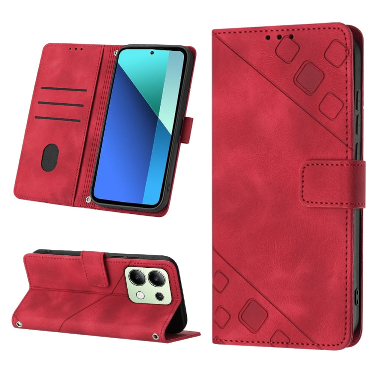 Skin Feel Embossed Leather Phone Case, For Xiaomi Redmi Note 13 Pro 4G Global, For Xiaomi Redmi Note 13 4G Global, For Xiaomi Redmi K70E, For Xiaomi Poco X6 Pro