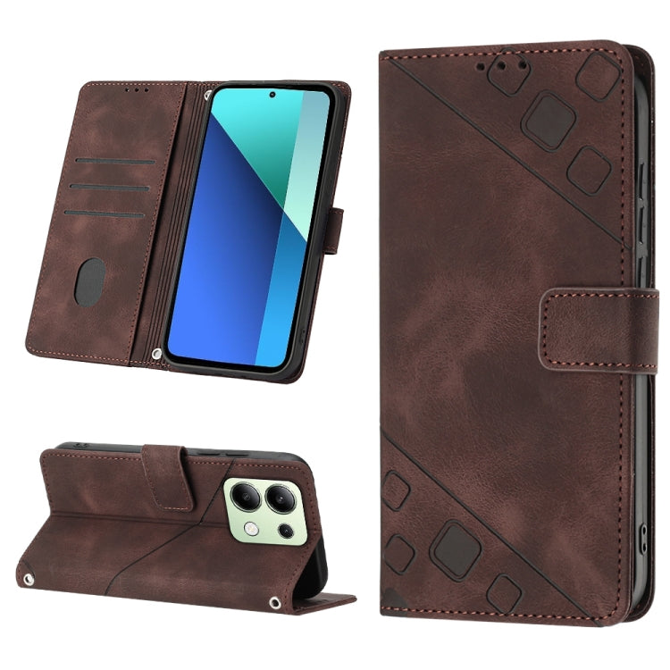 Skin Feel Embossed Leather Phone Case, For Xiaomi Redmi Note 13 Pro 4G Global, For Xiaomi Redmi Note 13 4G Global, For Xiaomi Redmi K70E, For Xiaomi Poco X6 Pro