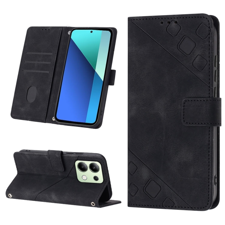 Skin Feel Embossed Leather Phone Case, For Xiaomi Redmi Note 13 Pro 4G Global, For Xiaomi Redmi Note 13 4G Global, For Xiaomi Redmi K70E, For Xiaomi Poco X6 Pro