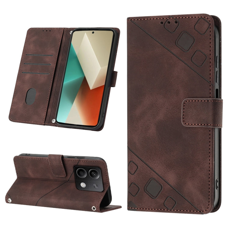Skin Feel Embossed Leather Phone Case, For Xiaomi 14 Ultra, For Xiaomi 14 Pro, For Xiaomi 14, For Xiaomi Redmi Note 13 5G Global