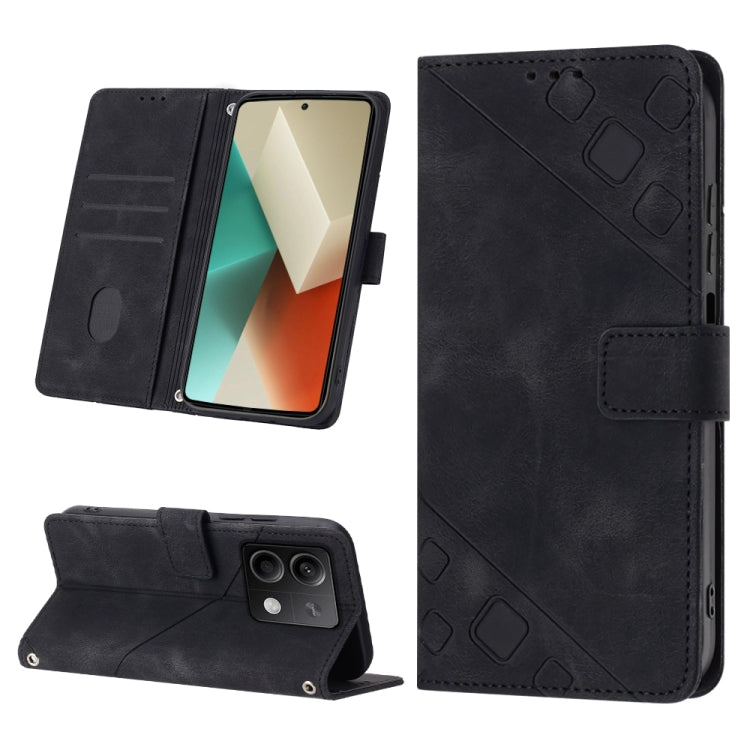 Skin Feel Embossed Leather Phone Case, For Xiaomi 14 Ultra, For Xiaomi 14 Pro, For Xiaomi 14, For Xiaomi Redmi Note 13 5G Global