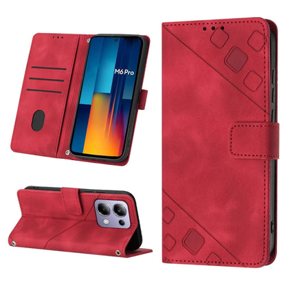 Skin Feel Embossed Leather Phone Case, For Xiaomi Redmi Note 13 Pro 4G Global, For Xiaomi Redmi Note 13 4G Global, For Xiaomi Redmi K70E, For Xiaomi Poco X6 Pro
