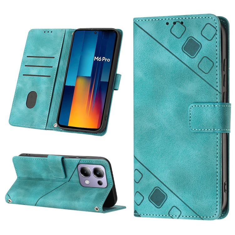 Skin Feel Embossed Leather Phone Case, For Xiaomi Poco F6, For Xiaomi Poco M6 Pro 4G, For Xiaomi Poco X6 Neo 5G Global, For Xiaomi Redmi A3