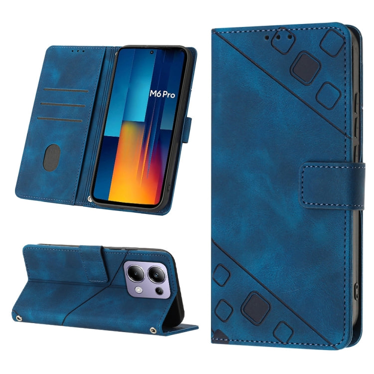 Skin Feel Embossed Leather Phone Case, For Xiaomi Poco F6, For Xiaomi Poco M6 Pro 4G, For Xiaomi Poco X6 Neo 5G Global, For Xiaomi Redmi A3