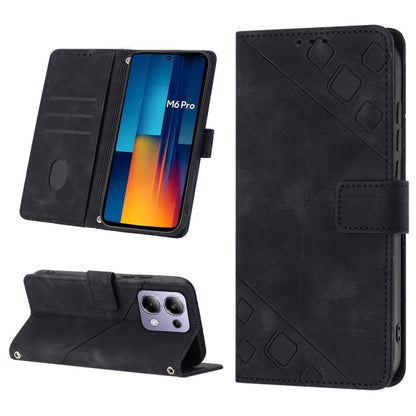Skin Feel Embossed Leather Phone Case, For Xiaomi Poco F6, For Xiaomi Poco M6 Pro 4G, For Xiaomi Poco X6 Neo 5G Global, For Xiaomi Redmi A3