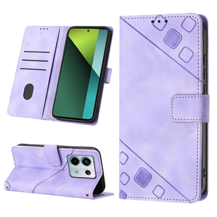 Skin Feel Embossed Leather Phone Case, For Xiaomi Redmi 13C, For Xiaomi Redmi Note 13 Pro+ 5G, For Xiaomi Redmi Note 13 Pro 5G Global, For Xiaomi Poco M6 Pro 5G / Redmi 12 4G / 5G