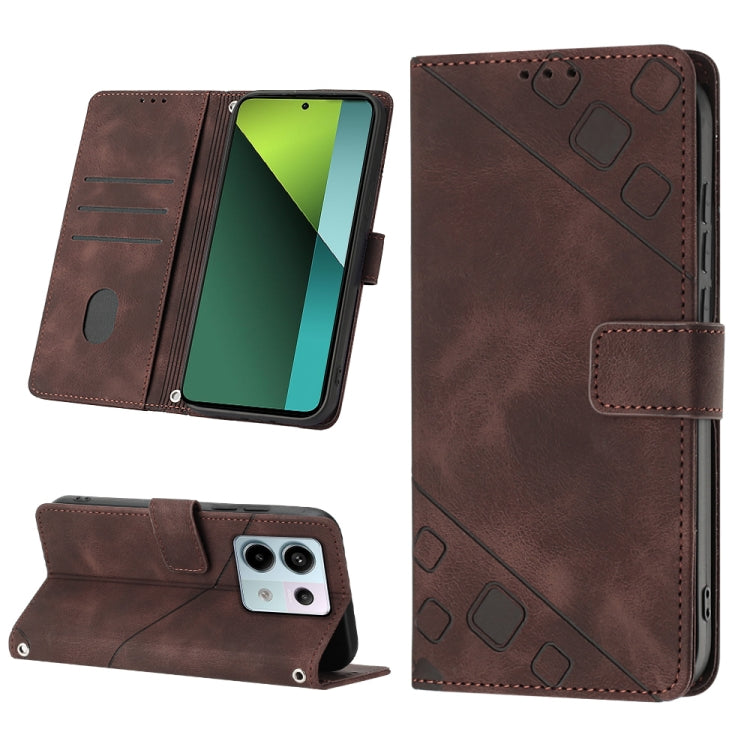 Skin Feel Embossed Leather Phone Case, For Xiaomi Redmi 13C, For Xiaomi Redmi Note 13 Pro+ 5G, For Xiaomi Redmi Note 13 Pro 5G Global, For Xiaomi Poco M6 Pro 5G / Redmi 12 4G / 5G