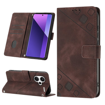 Skin Feel Embossed Leather Phone Case, For Xiaomi Redmi 13C, For Xiaomi Redmi Note 13 Pro+ 5G, For Xiaomi Redmi Note 13 Pro 5G Global, For Xiaomi Poco M6 Pro 5G / Redmi 12 4G / 5G