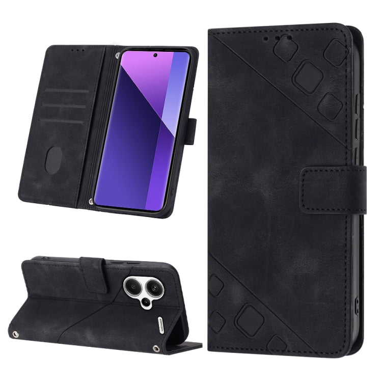 Skin Feel Embossed Leather Phone Case, For Xiaomi Redmi 13C, For Xiaomi Redmi Note 13 Pro+ 5G, For Xiaomi Redmi Note 13 Pro 5G Global, For Xiaomi Poco M6 Pro 5G / Redmi 12 4G / 5G