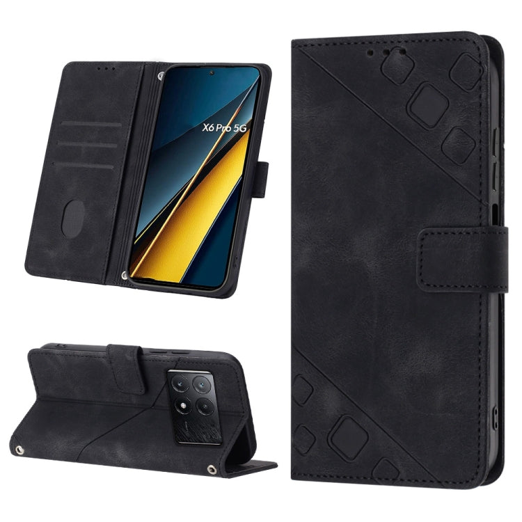 Skin Feel Embossed Leather Phone Case, For Xiaomi Redmi Note 13 Pro 4G Global, For Xiaomi Redmi Note 13 4G Global, For Xiaomi Redmi K70E, For Xiaomi Poco X6 Pro