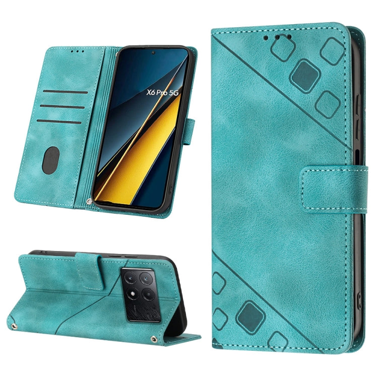 Skin Feel Embossed Leather Phone Case, For Xiaomi Redmi Note 13 Pro 4G Global, For Xiaomi Redmi Note 13 4G Global, For Xiaomi Redmi K70E, For Xiaomi Poco X6 Pro