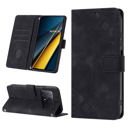 Skin Feel Embossed Leather Phone Case, For Xiaomi Redmi Note 13 Pro 4G Global, For Xiaomi Redmi Note 13 4G Global, For Xiaomi Redmi K70E, For Xiaomi Poco X6 Pro