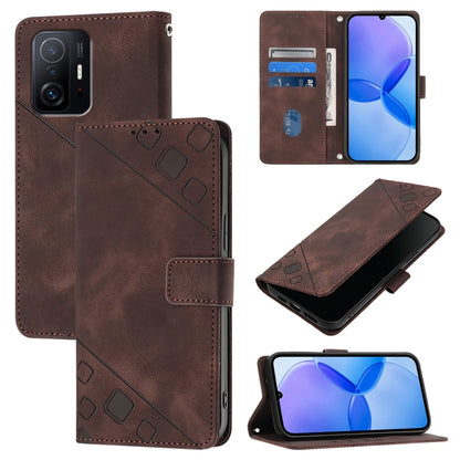 Skin Feel Embossed Leather Phone Case, For Xiaomi Civi 1S, For Xiaomi Poco M4 Pro 5G / Redmi Note 11S 5G, For Xiaomi Poco M2 Pro / Redmi Note 10 Lite, For Xiaomi 11T / 11T Pro