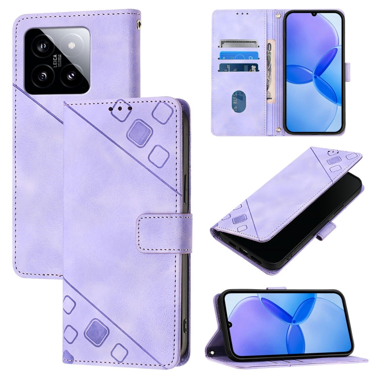 Skin Feel Embossed Leather Phone Case, For Xiaomi 14 Ultra, For Xiaomi 14 Pro, For Xiaomi 14, For Xiaomi Redmi Note 13 5G Global